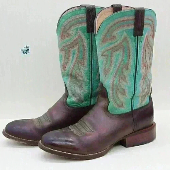 Twisted X Women’s Brown and Green Leather Western Boots Size US 8.5 B - Picture 1 of 11